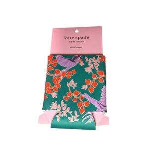 Kate Spade Bird Party Drink Hugger Teal Purple Floral Can Coozie Insulator NWT